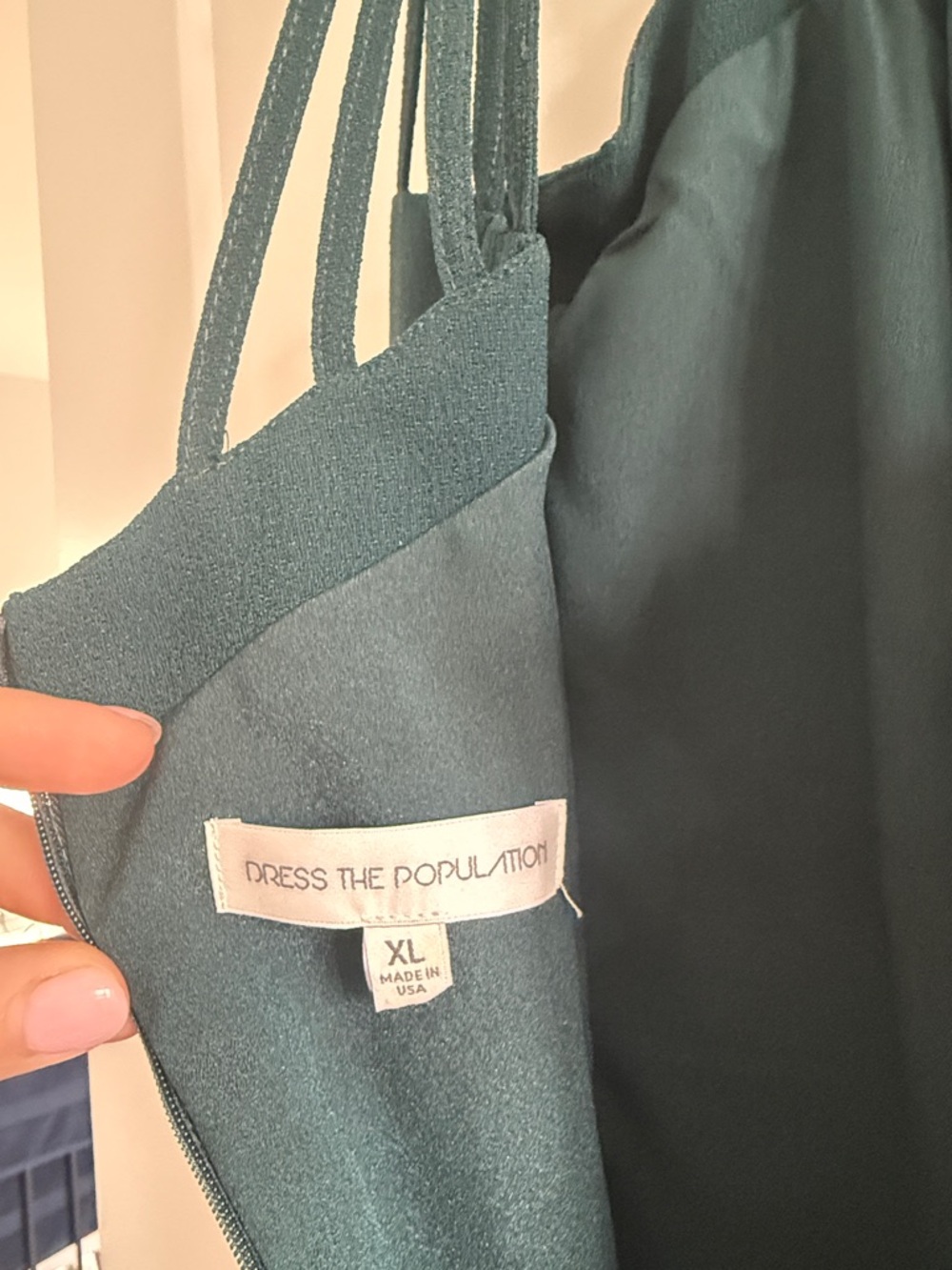 Dress the Population Deep Teal Strappy Midi Dress - Picture 5 of 5